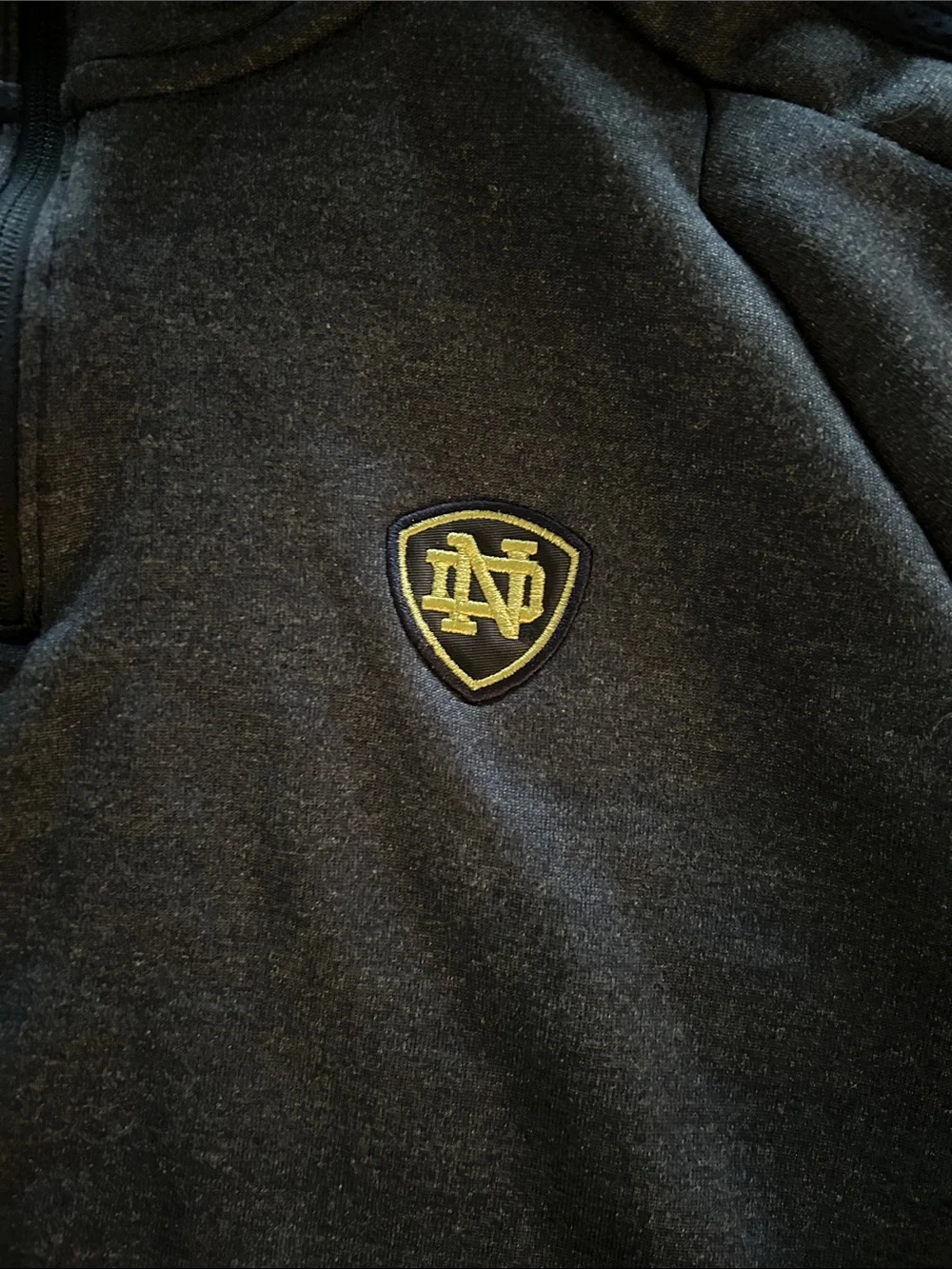 adidas Navy 1/4 Zip Pullover with ND Crest Patch